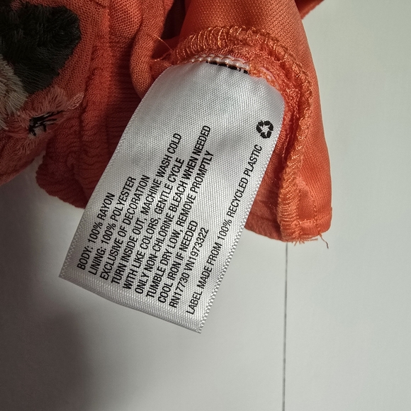 Xhilaration Coral Floral Embellished Crop Tank Top - Picture 6 of 6